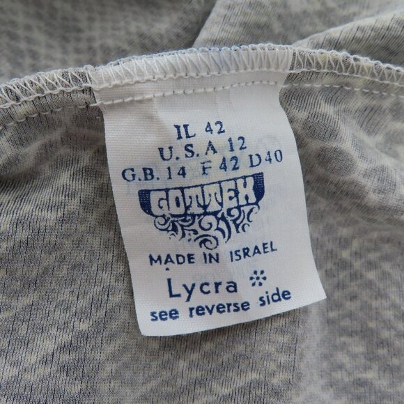 Vintage Gottex Women 12 Metallic Silver Snakeskin Snake Print One Piece Swimsuit - Picture 7 of 13